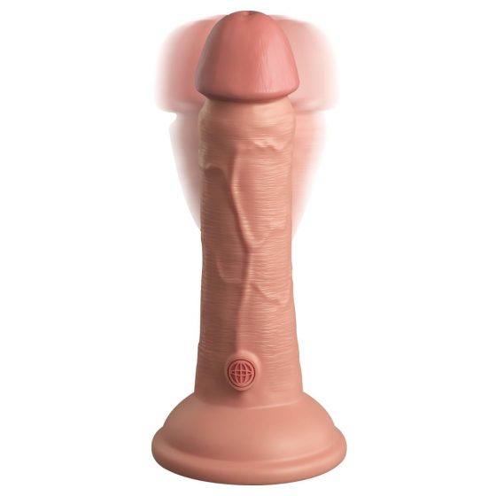 King Cock Elite 6 - pripínací, realistický vibrátor (15 cm) - prírodný