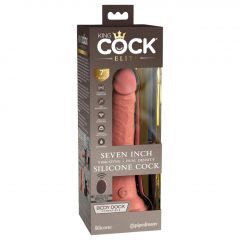   King Cock Elite 7 - rádiom riadený, realistický vibrátor (18 cm) - prírodný