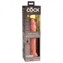   King Cock Elite 9 - prísavkový vibrátor 23cm - prirodzený