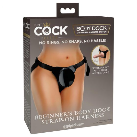 King Cock Elite Body Dock pre začiatočníkov - pripevniteľné dno (čierny)