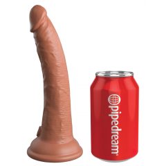   King Cock Elite Comfy - páskové dildo s postrojom (tmavé prírodné)