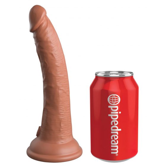 King Cock Elite Comfy - páskové dildo s postrojom (tmavé prírodné)