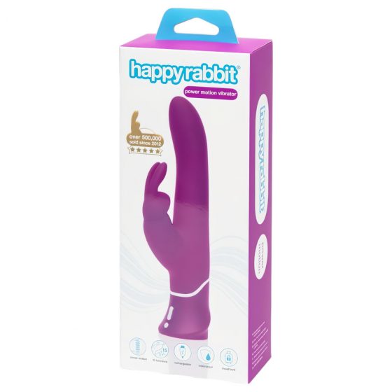 Happyrabbit Power Motion - dobíjací, vodotesný, tlačný vibrátor (fialový)