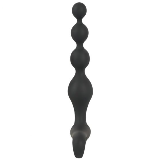 Black Velvets Rechargeable Anal Beads - nabíjacie vibračné análne korálky (čierne)