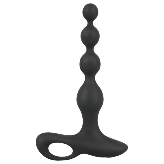 Black Velvets Rechargeable Anal Beads - nabíjacie vibračné análne korálky (čierne)