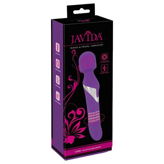 Javida Wand & Pearl - 2in1 masážny vibrátor (fialový)