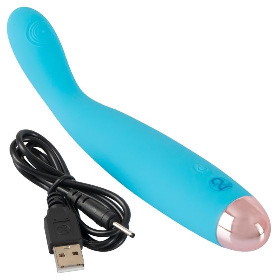 Cuties Mini Vibrator Blue 2.G - nabíjací, vodotesný vibrátor na bod G (tyrkysový)