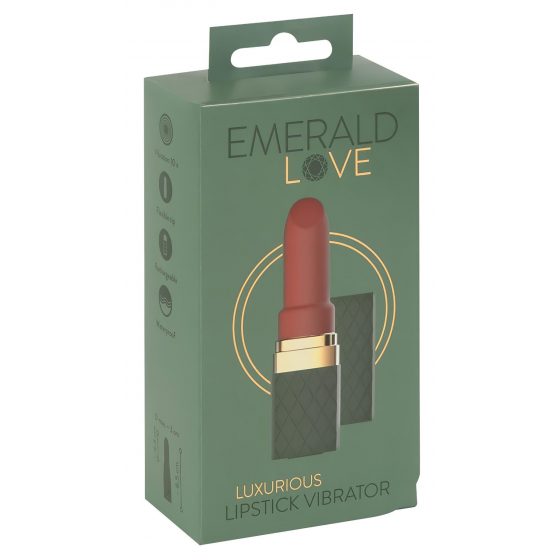 Emerald Love - akumulátorový, vodotesný rúžový vibrátor (zeleno-bordový)