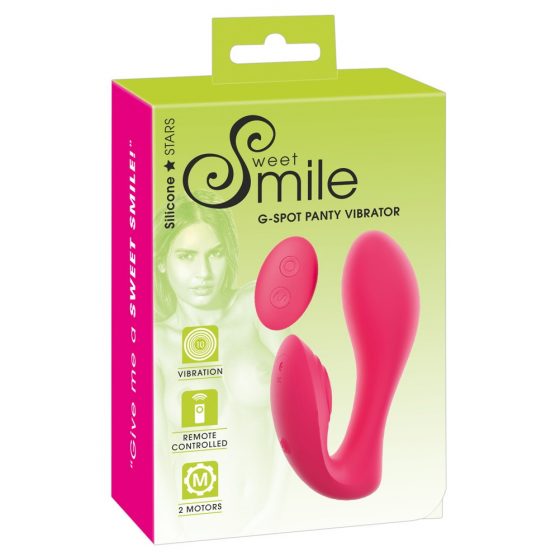 SMILE Panty - dobíjací vibrátor 2v1 s rádiom (ružový)