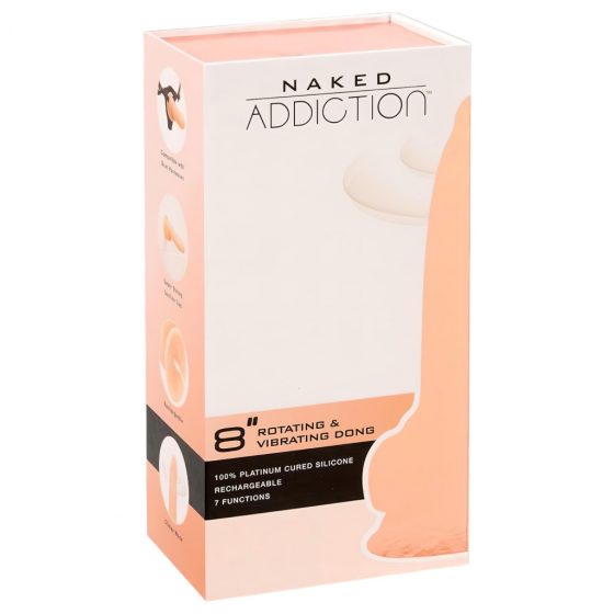 Naked Addiction Rotating 8 - bezdrôtový rotujúci vibrátor (20 cm) - prírodný