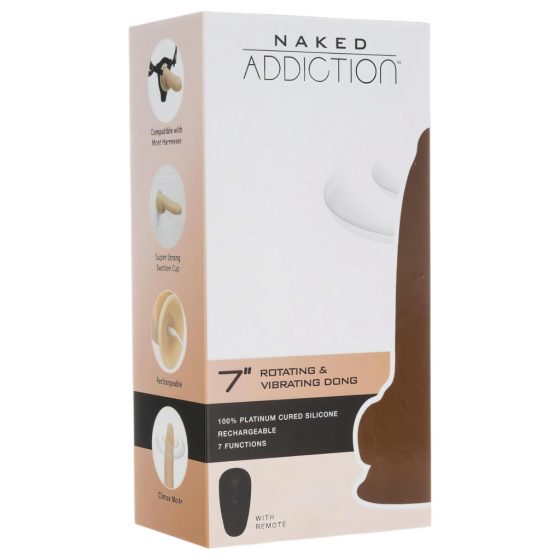 Naked Addiction Rotating 7 - bezdrôtový rotujúci vibrátor (18 cm) - prírodný