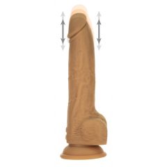   Naked Addiction Thrusting 9 - bezdrôtový, rádiom riadený, vibračný vibrátor - tmavý (23 cm)