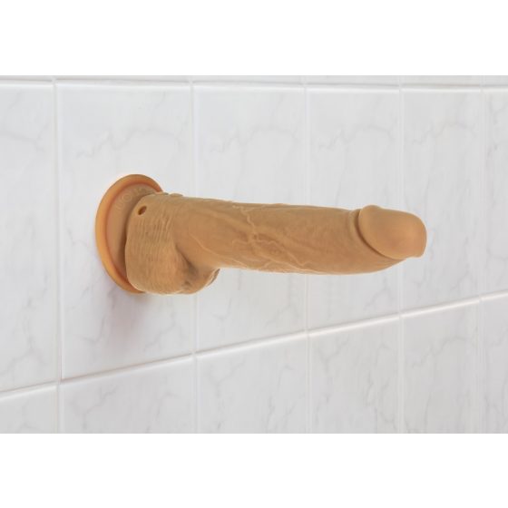 Naked Addiction Thrusting 9 - bezdrôtový, rádiom riadený, vibračný vibrátor - tmavý (23 cm)