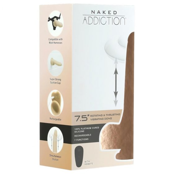 Naked Addiction Thrusting 7,5 - Nabíjací vibračný vibrátor (19 cm) - prírodný