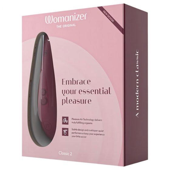 Womanizer Classic 2 - dobíjací, vodotesný stimulátor klitorisu (bordová)