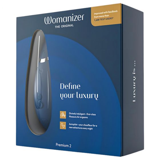 Womanizer Premium 2 - nabíjací, vodotesný stimulátor klitorisu (modrý)