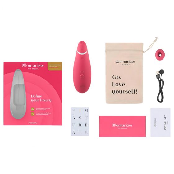 Womanizer Premium 2 - nabíjací, vodotesný stimulátor klitorisu (ružový)