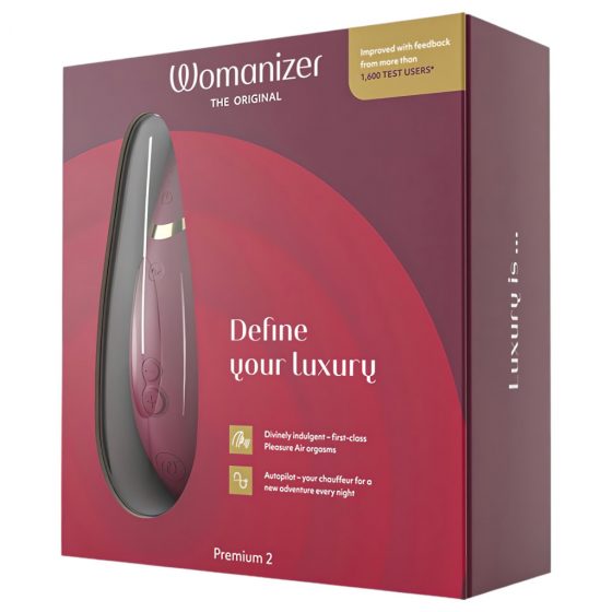 Womanizer Premium 2 - nabíjací, vodotesný stimulátor klitorisu (červený)