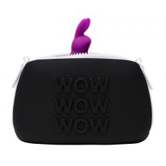   Happyrabbit Cock Kit - vibračný krúžok na penis s úložným vreckom (fialový)