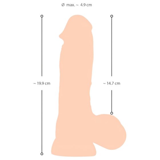 Nature Skin - Dildo s kožou - 20 cm (prírodné)