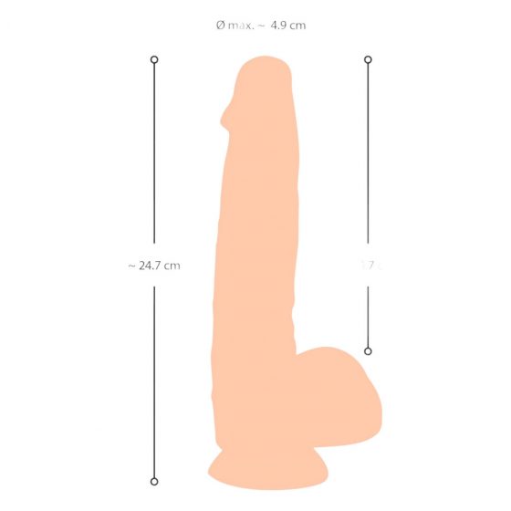 Natute Skin - dildo s kožou - 25 cm (natur)