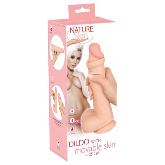 Natute Skin - dildo s kožou - 25 cm (natur)