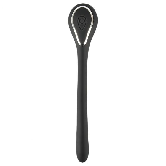 Penis Plug Dilator - dobíjací vibrátor na močovú trubicu (0,6-1,1 cm) - čierny