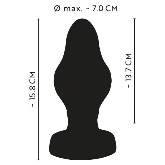 ANOS - super mäkké, rebrované análne dildo - 7 cm (čierne)