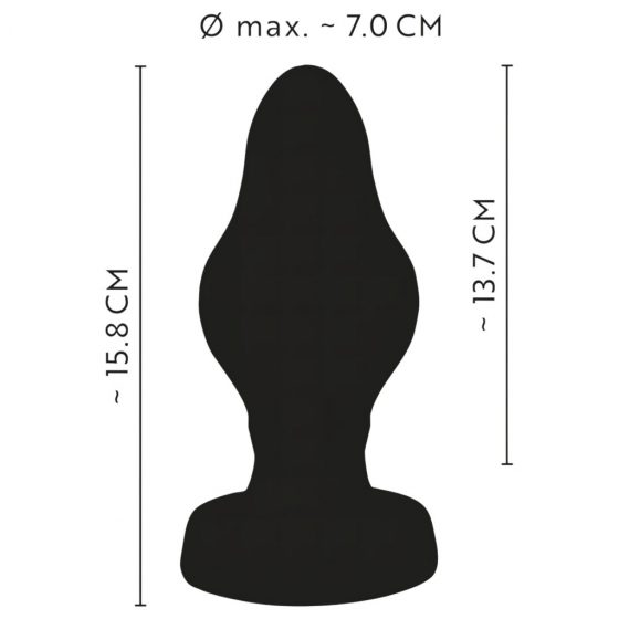 ANOS - super mäkké, rebrované análne dildo - 7 cm (čierne)