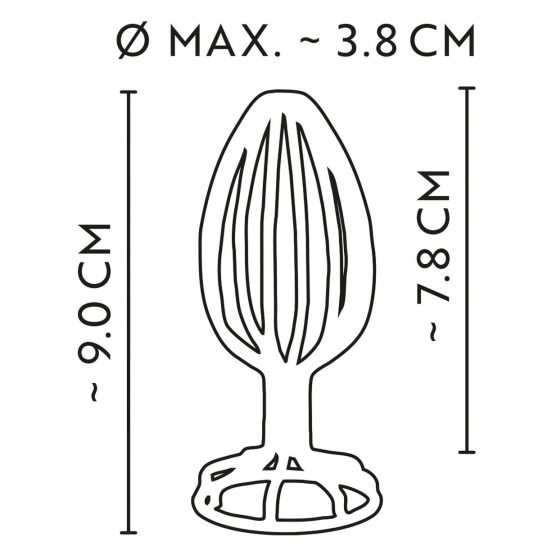 ANOS Metal (3,8 cm) - análny vibrátor s kovovou klietkou (strieborný) 