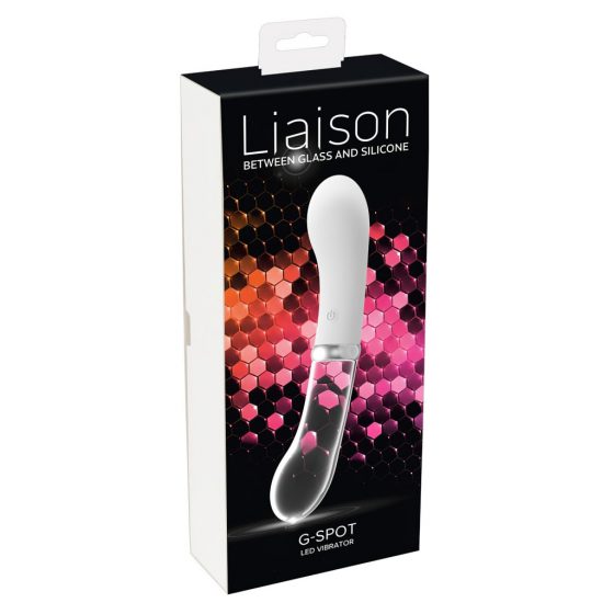 You2toys Liaison - dobíjací vibrátor LED na bod G so silikónovým sklom (priesvitno-biely)