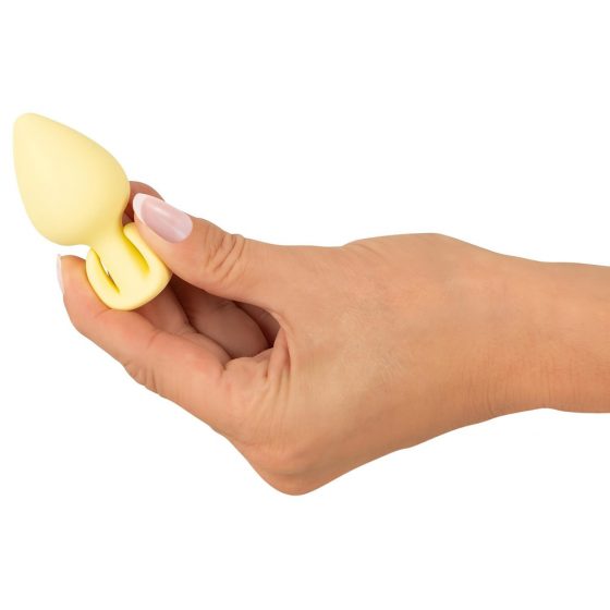 Cuties Mini Butt Plug - silikonové análne dildo - žlté (3,1cm)