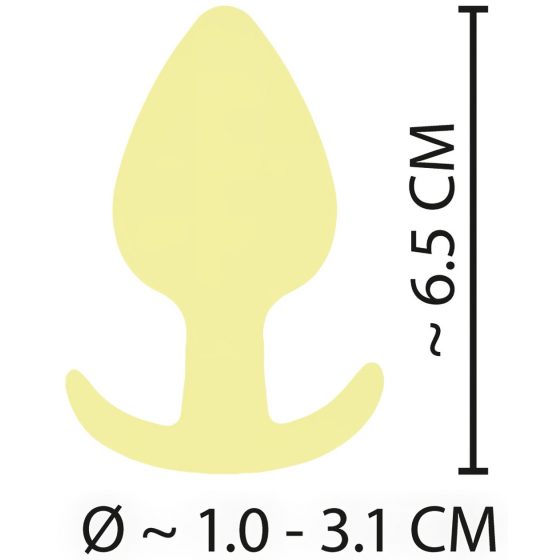 Cuties Mini Butt Plug - silikonové análne dildo - žlté (3,1cm)