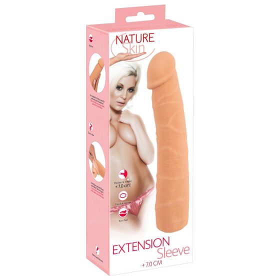 Nature Skin - predlžujúci a rozširujúci návlek na penis (24 cm)