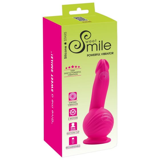 SMILE Powerful - dobíjateľný 2-motorový vibrátor na upínanie (ružový)