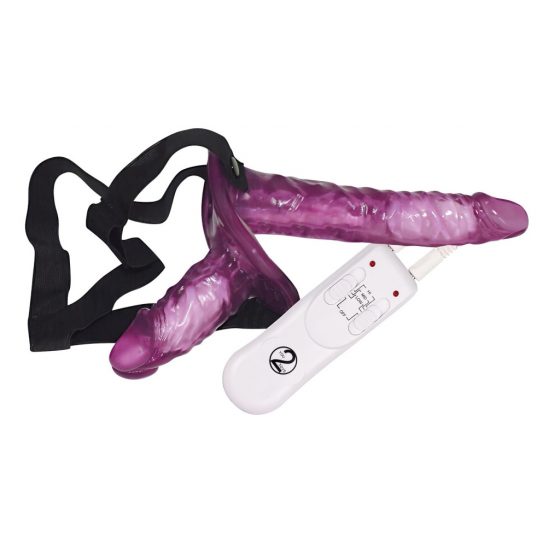 You2Toys Vibrating Strap On Duo - pripínacie duo dildo s vibráciou