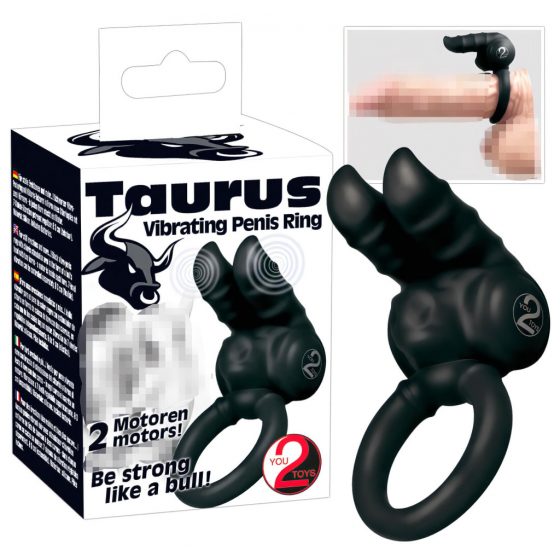 You2Toys Taurus - vibračný krúžok na penis čierny