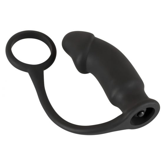 / You2Toys Black Velvets Ring&Plug - análny vibrátor s krúžkom na penis