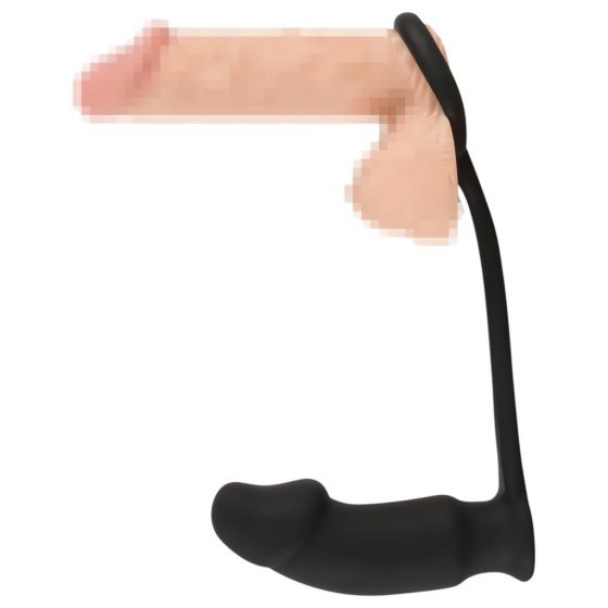 / You2Toys Black Velvets Ring&Plug - análny vibrátor s krúžkom na penis