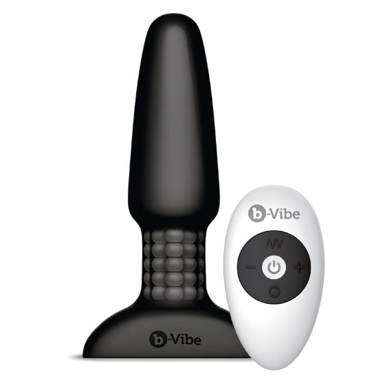 B-Vibe Rimming Remote Control Plug - análny vibrátor (čierny)