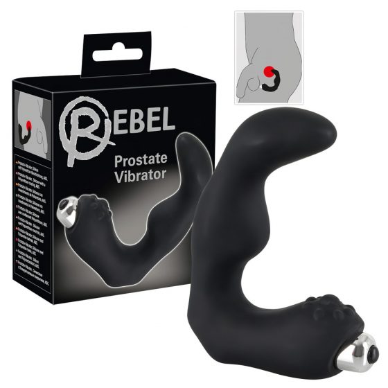 Rebel prostate vibrator - zahnutý vibrátor na prostatu (čierny)