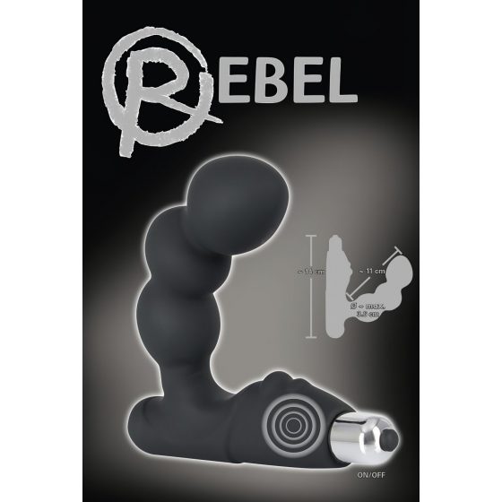 Rebel Bead-shaped - vibrátor na prostatu (čierny)