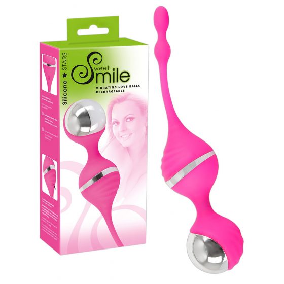 SWEET Smile Vibrating Love Balls - vibračné venuśine guličky (pink)