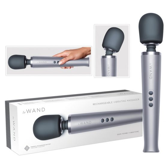 le Wand - exkluzívny nabíjací masážny vibrátor (strieborný)