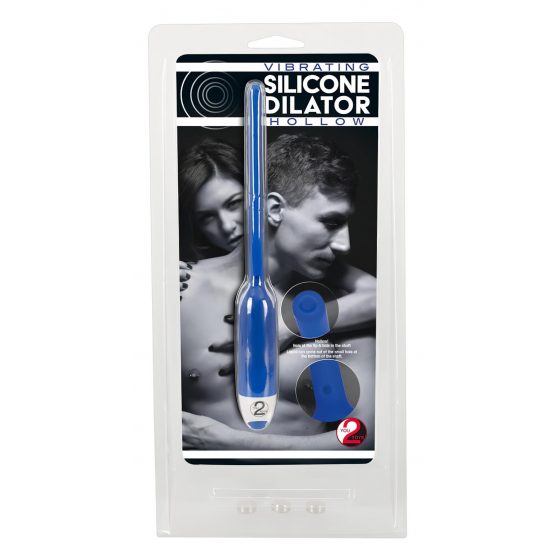 / You2Toys Vibrating Silicone Dilator Hollow - dutý silikónový vibrátor močovej trubice - modrý (7mm)