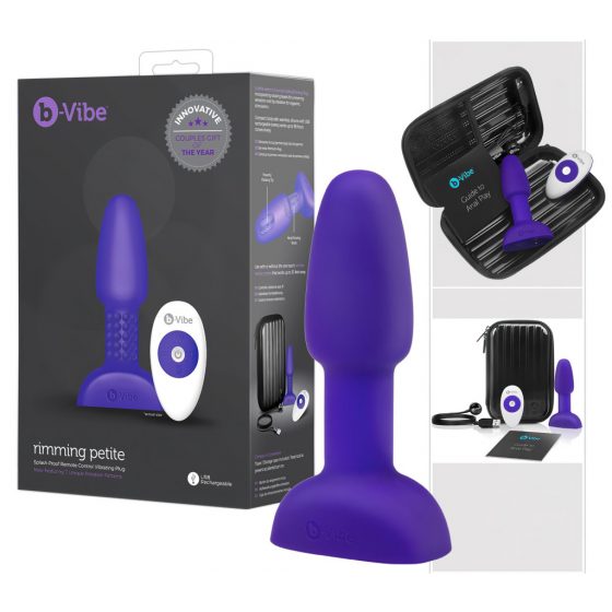 b-Vibe Rimming - rotačný anál vibrátor s perličkami (fialový)