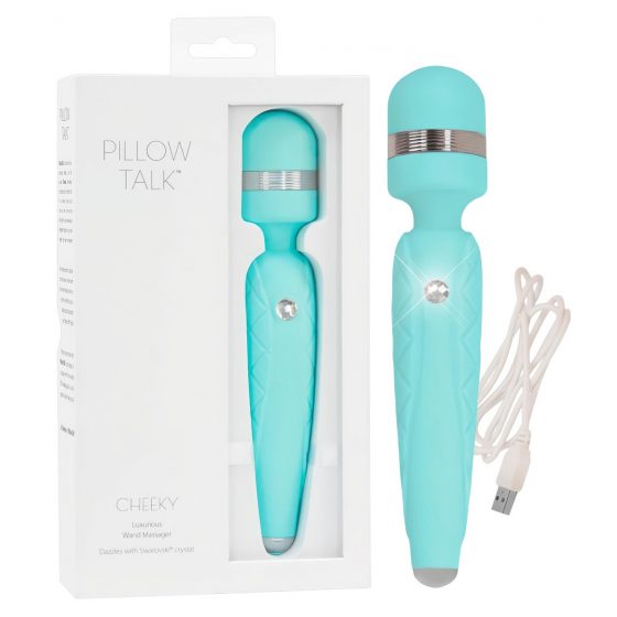 Pillow Talk Cheeky Wand - akumulátorový masážny vibrátor (tyrkysový)