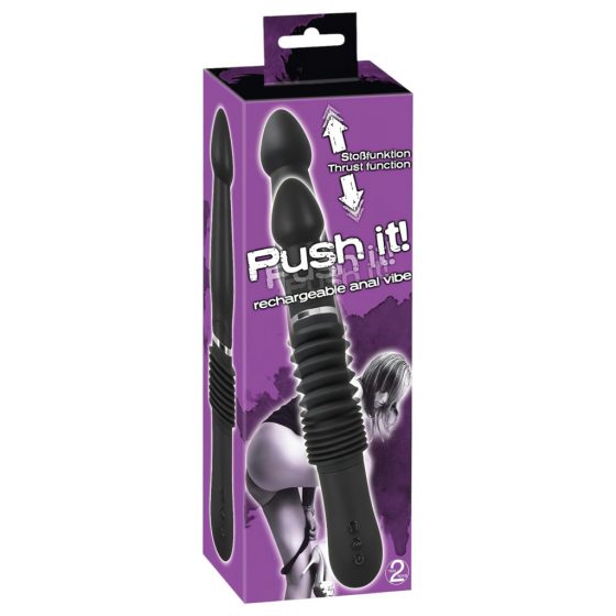 You2Toys Push it rechargeable vibe - nabíjací análny vibrátor s posuvným pohybom (čierny)