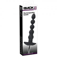   Black Velvets Rechargeable Beads - nabíjací análny vibrátor s 5 guličkami (čierny)