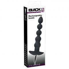   Black Velvets Rechargeable Beads - nabíjací análny vibrátor s 5 guličkami (čierny)